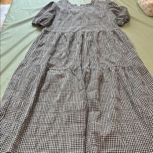 Classic Black and White Checkered Maxi Dress